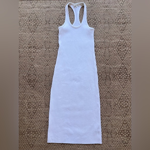 Vince Women's Ribbed‎ Racer Back Sleeveless Tank Cotton Stretch Midi Dress XS - Picture 2 of 7